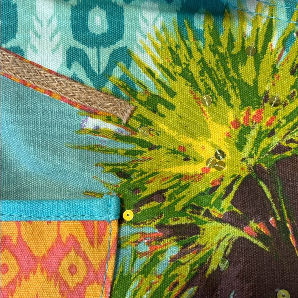 NEW! Paul Brent Canvas Palm Tree Themed Tote - Picture 7 of 8
